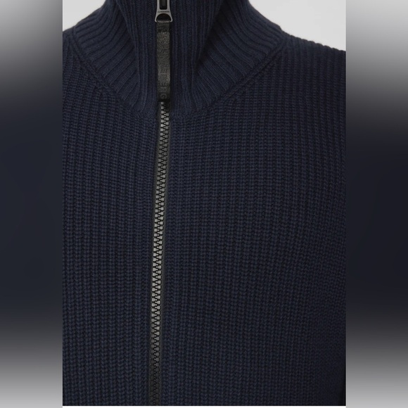 J.Lindeberg Navy Wool Blend Zip Cardigan Men’s Size L Winter Sweater Gift - Picture 6 of 6